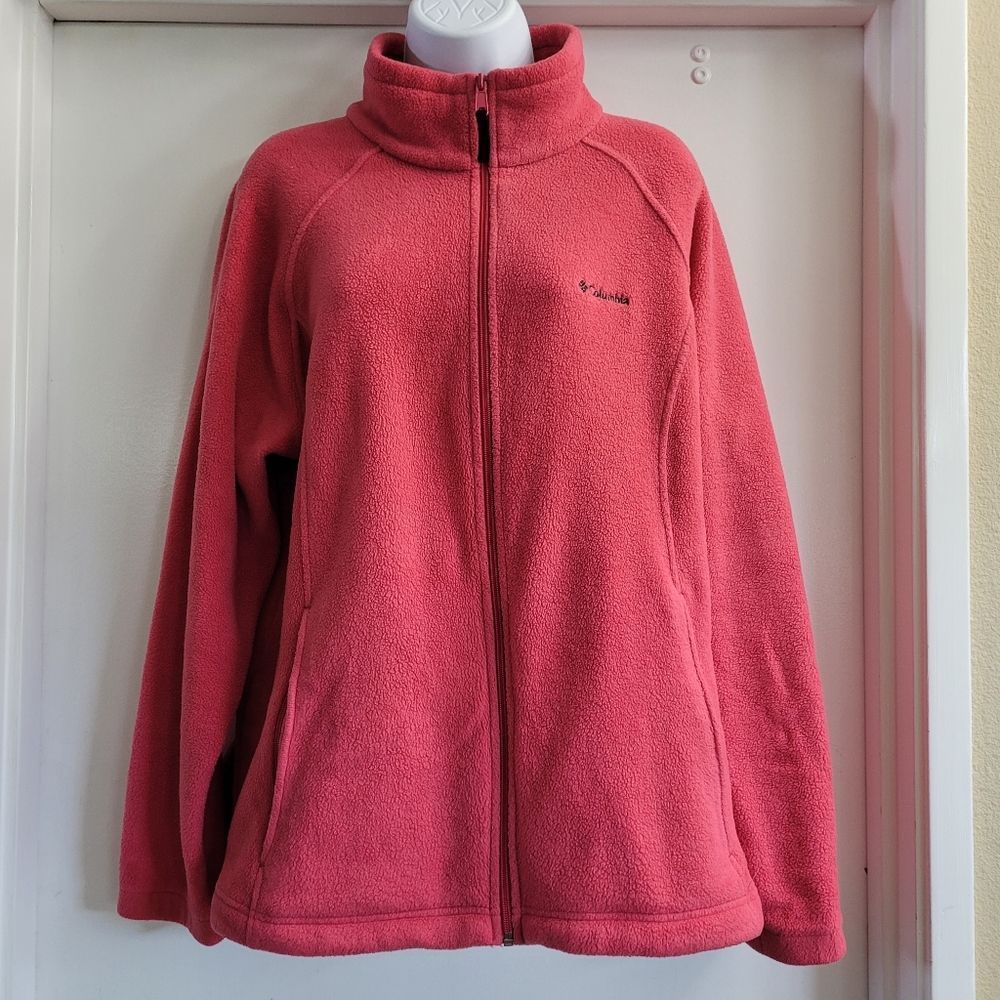 Columbia Women's Full-Zip Fleece Jacket in Coral Pink